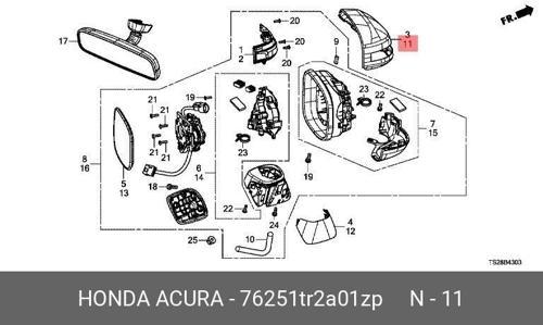 Ayna Kapağı Dış Cıvıc 12-16 Fb7 Sedan Sol (Oem No: 76251-Tr2-A01Zp)