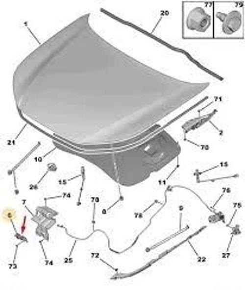 Kaput Kilidi Psa C4 (C41) (Oem No: 9821652480)
