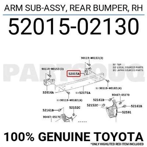 Toyota Avensis- 10/14; Arka Tampon Demiri Bağlantı Ayağı Sağ (Metal) (Oem No: 52015-02130)