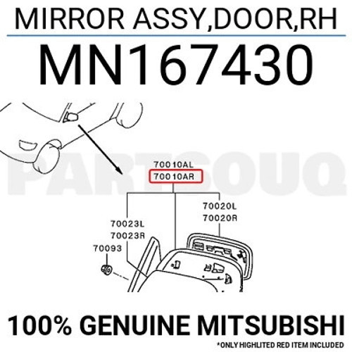 Dış Dikiz Aynası L200 06-14 Elektrikli Isıtmalı Krom Sağ (Oem No: Mn167430)