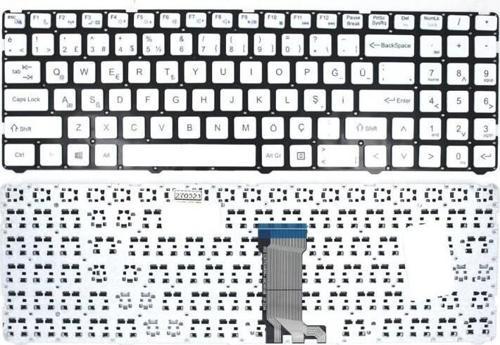 Casper C600.7100-4L30T-B Uyumlu Notebook Klavyesi - Beyaz - TR