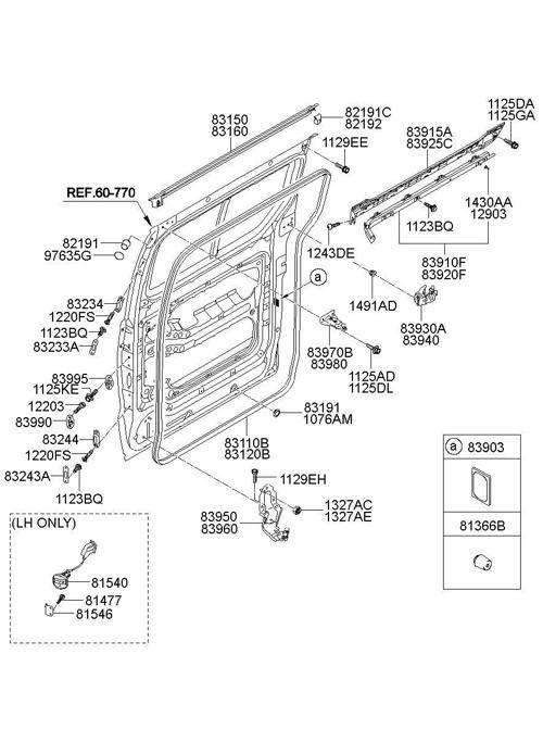 Kapı Çevre Fitili H1 08-11 Orta Sol (Oem No: 83110-4H000)