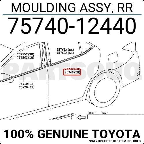 Cam Sıyırıcı Corolla 2013-2018 Arka Krom Sol (Oem No:7574012440)