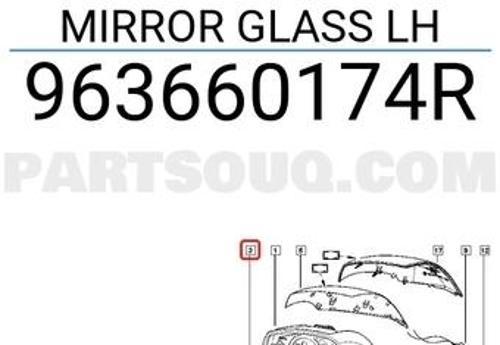 Renault Megane Iıı/Latitude 2009- Ayna Camı Sol Isıtmalı (Oem No:963660174R)