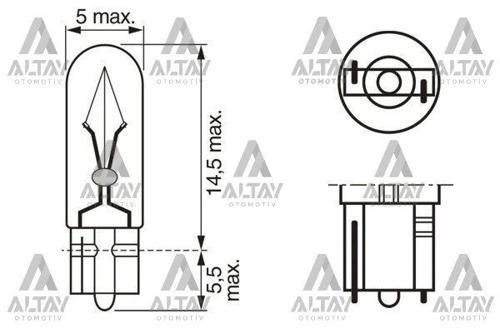 Ampül Eco 12V 1.2W Gösterge Ampülü Dipsiz T5 (Oem No:1987302824)