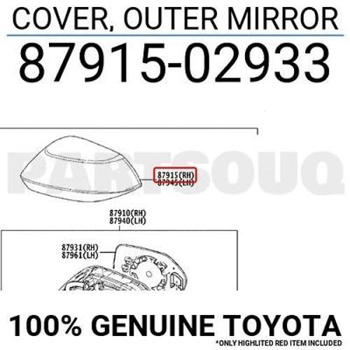Toyota Corolla  Auris D5 Ayna Kapağı  2019-2020 Astarlı  Sağ (Oem No:8791502933)