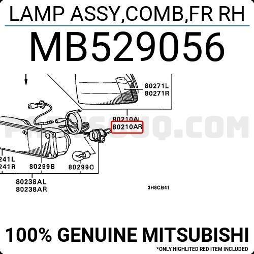 Japon Galant (E3) 1.6:1.8:2.0 88-1992 Sinyal Lambası Sağ . (Oem No:Mb529056)