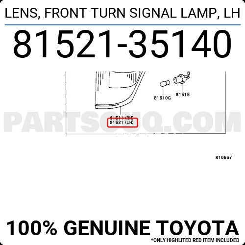 Sinyal Lambası Hilux 1998-2001 Krom Sol (Oem No:8152135140)