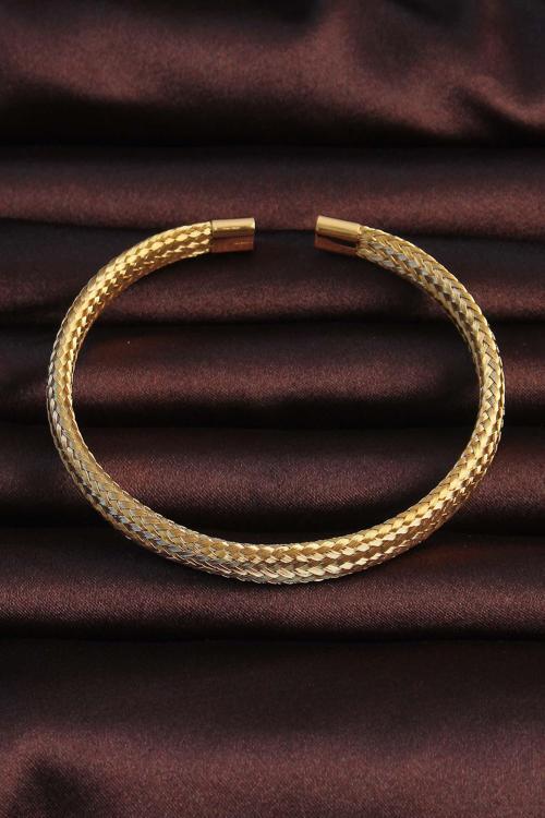 Bakımlı Erkek için Golden Çelik Hasır Stil Bileklik