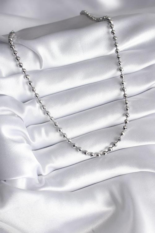 Zarif Kadın için Silver Pirinç Topçuk Kolye