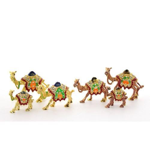 Büro Ev Ofis Dekoru için 3PARÇA Lüks Taşlı Deve Objesi Seti