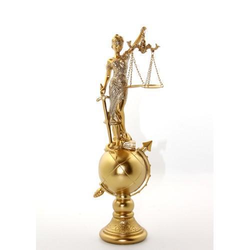 Büro Ev Ofis Dekoru için Polyester Dünya Küre Üstü Adalet Objesi