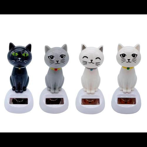Büro Ev Ofis Dekoru için Solar Şarjlı Sallanan Kedi Objesi