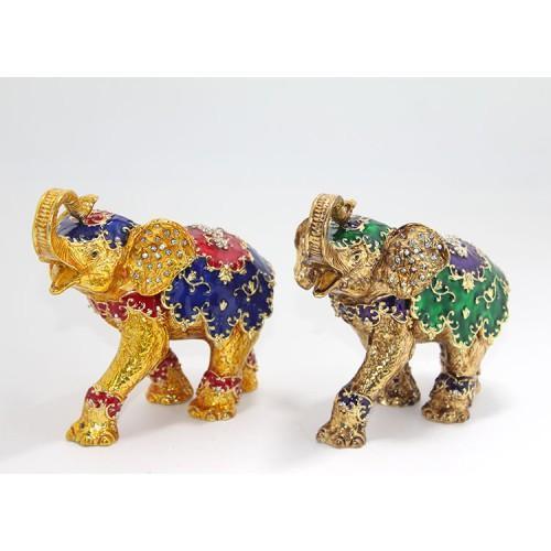 Büro Ev Ofis Dekoru için Lüks Taşlı Fil Figürü Çalışması