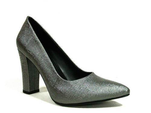 Gümüş Lame Topuklu Stiletto Kadın Ayakkabı