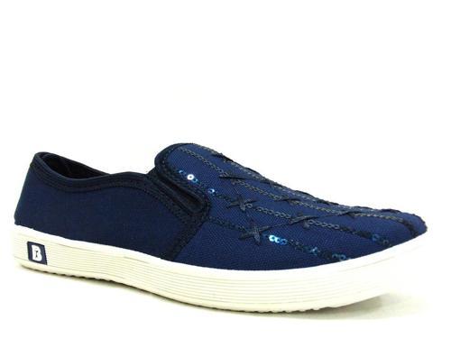 Lacivert Pullu Bağcıksız Anatomik Comfort Sneaker Babet
