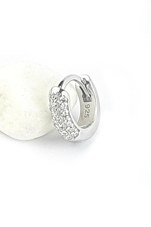 Pırlanta Parlaklığında Zirkon Taşlı 925ayar Gümüş Tragus Kıkırdak Helix Halka Piercing