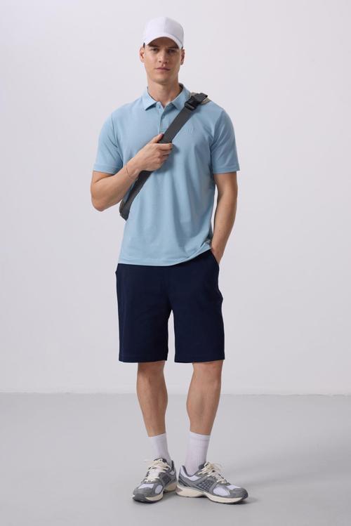 Lacivert Standart Fit Dokuma Hafif Esnek Chino Şort - 81290