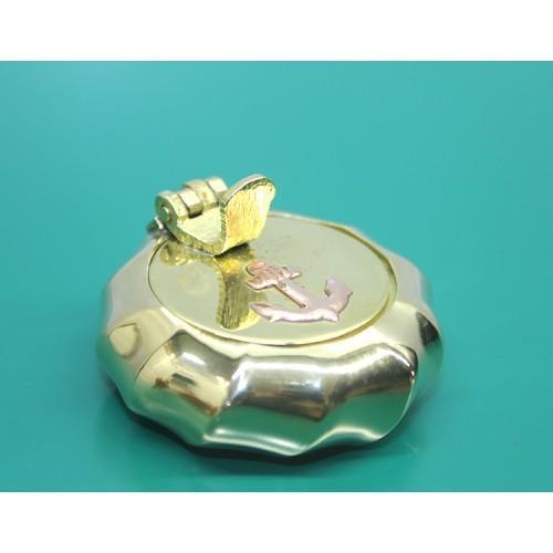 Büro Ev Ofis Dekoru için 5CM Çapalı Kapaklı Mini Pirinç Kül Tablası Küllük