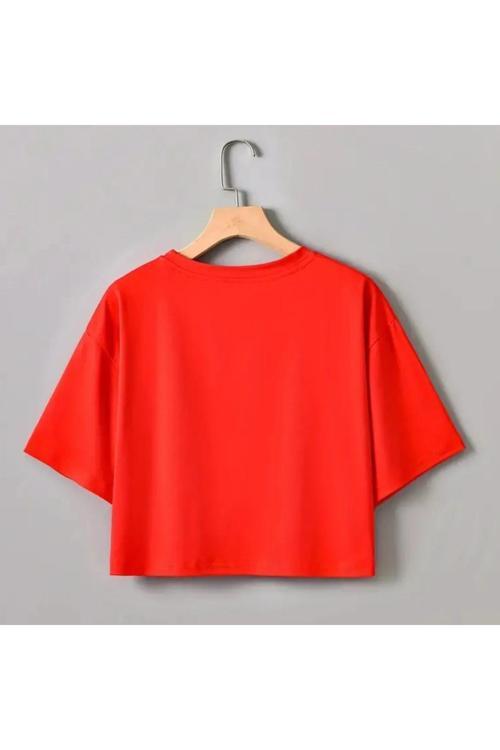 Oversize Kadın Crop T-Shirt
