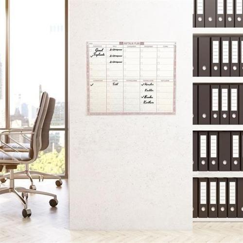 Büro Ev Ofis için 40x50CM Manyetik Yapışır Yazılır Kalemli Şeffaf Haftalık Duvar Planı