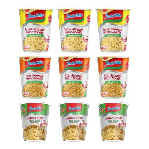 Noodle  60 gr Bardak 9 lu Karma Paket / Köri-Tavuk-Sebze