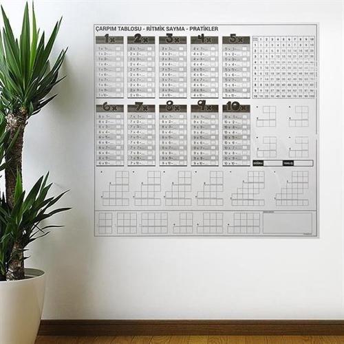 Çocuk Odası için 105x100CM Manyetik Çarpım Tablosu Eğitimi Duvar Stickeri