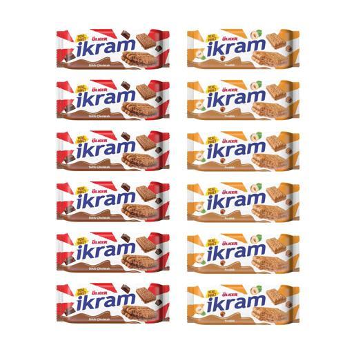 İkram 84 gr Çikolatalı ve Fındıklı 12 li Karma Paket