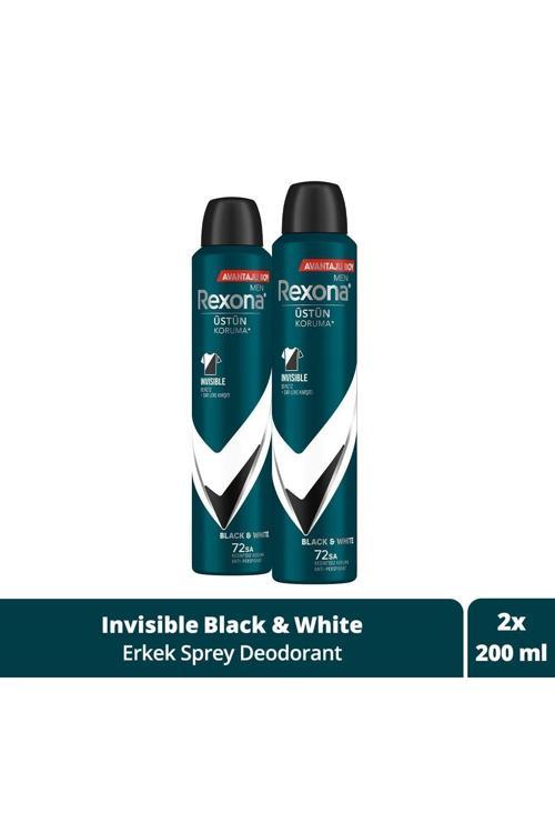 Men Invisible Black & White 72 Saat Erkek Sprey Deodorant 2 x 200 ML