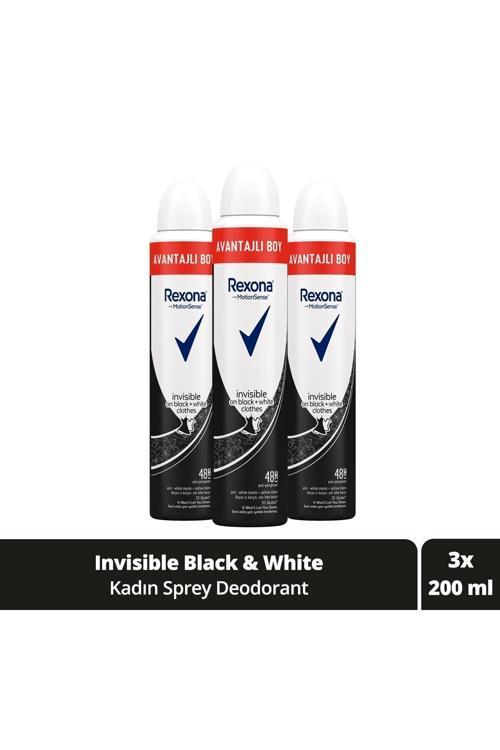 Invisible Black & White 72 Saat Kadın Sprey Dodrant 3 x 200 ML