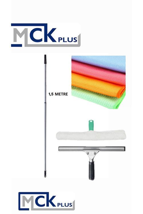 Profesyonel Pencere,Cam,Ayna Temizleme Seti,Duş Ve Cam Için Cam Sileceği 35Cm Çekçek,Peluş 4Lü Bez