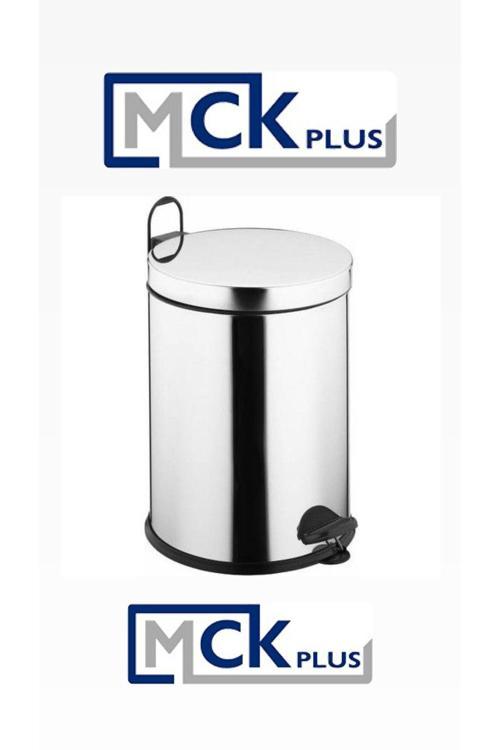 16 Litre Krom Metal Paslanmaz Çöp Kovası Çöp Kutusu Pedallı Amortisörlü Kapak