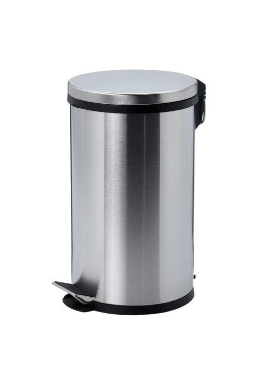 12 Litre Krom Metal Paslanmaz Çöp Kovası Çöp Kutusu Pedallı Amortisörlü Kapak