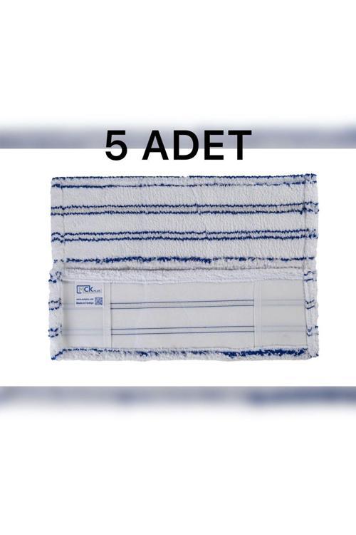 (5'Li Paket) Nemli,Mikrofiber Mop 40 Cm Beyaz Renk Mop Yedeği Beyaz 40 Cm