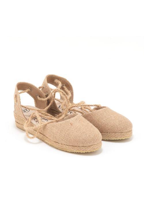 Gerçek Elişi Hasır Jüt Bileğe Bağlı Ipli Günlük Kadın Espadril Handmade