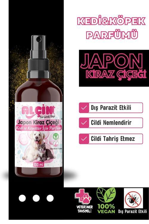 Kedi Ve Köpek Parfümü Parazit Karşıtı Içerikli Japon Kiraz Çiçeği Kokulu 100 Ml Cam Şişe