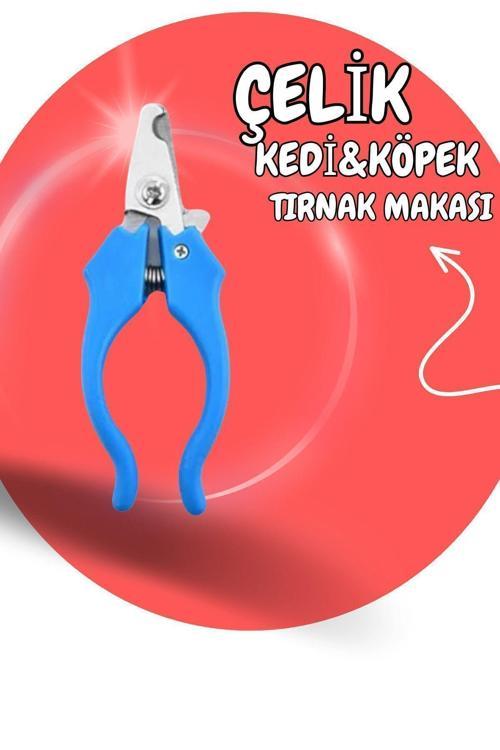 Çelik Kedi Köpek Tırnak Makası 12 Cm Mavi