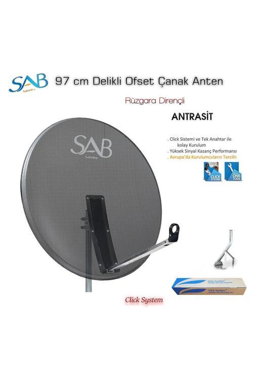 97 Cm Perfore - Delikli Ofset Çanak Anten - Antrasit (Orjinal Ürün)