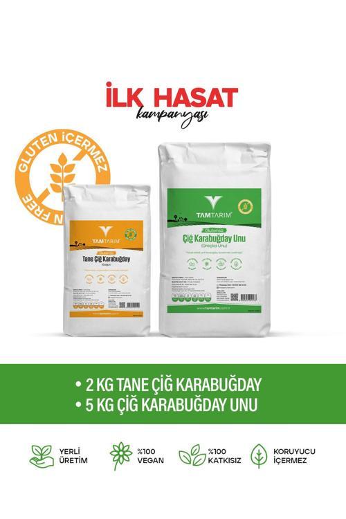 Glutensiz Çiğ Karabuğday Unu 5 Kg – Çiğ Karabuğday Tane 2 Kg