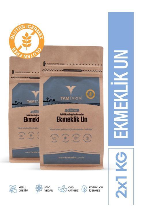 2 Adet - Glutensiz %100 Tam Çiğ Karabuğday Unundan Ekmeklik Un 1 Kg