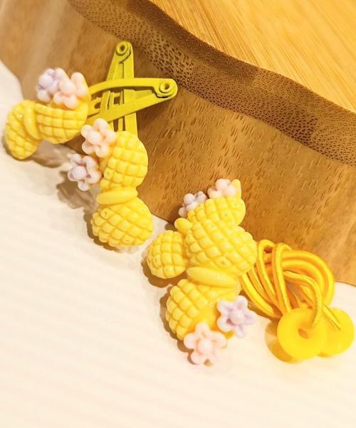 İkili Sarı Lüks Figürlü Küçük Lastik Ve Çıtçıt Toka