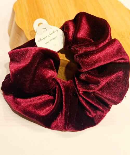 Lüks Kırmızı Kadife Gösterişli Lastik Toka