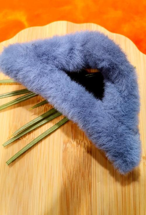 Lüks Figürlü Gri Peluş Mandal Toka