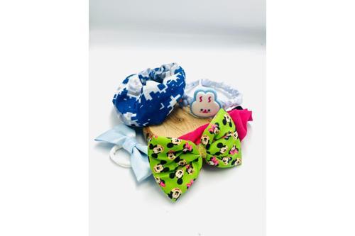 Renkli Desenli Taç Toka Bandana Set