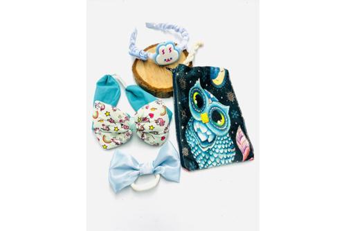 Renkli Desenli Taç Toka Bandana Set