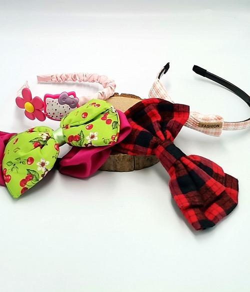 Renkli Desenli Taç Toka Bandana Set