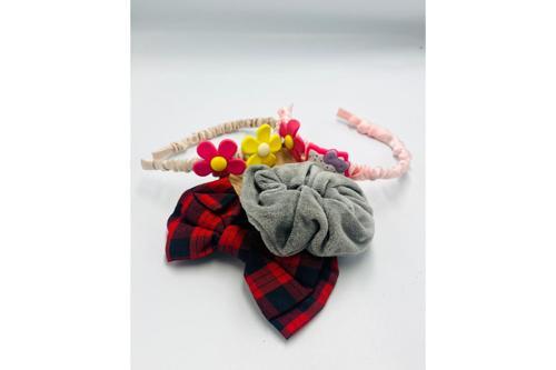 Renkli Desenli Taç Toka Bandana Set