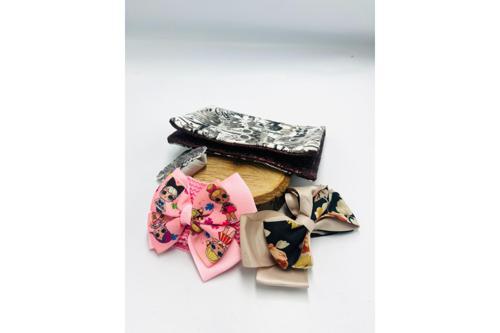 Renkli Desenli Taç Toka Bandana Set