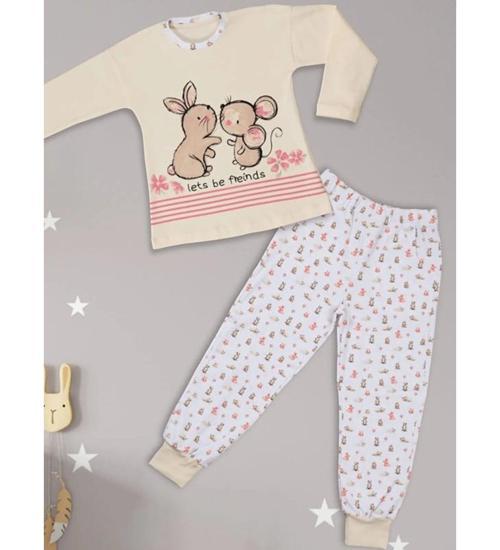 Kız Çocuk Pijama Takımı Bej
