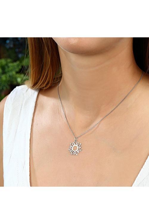 925 Ayar Gümüş Güneş Kolye